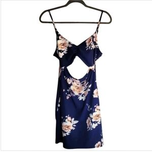 Nali Collection Blue Floral Mini Dress (New)